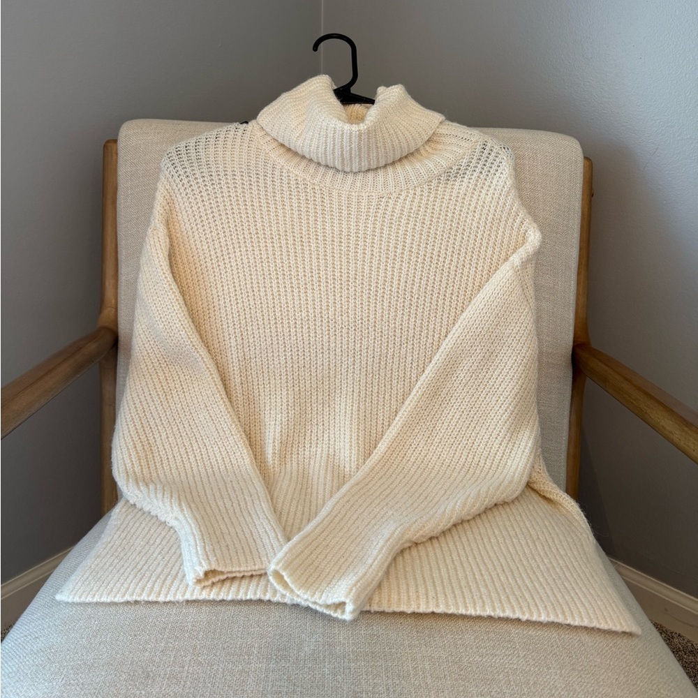 Zara Cream Turtleneck Sweater
